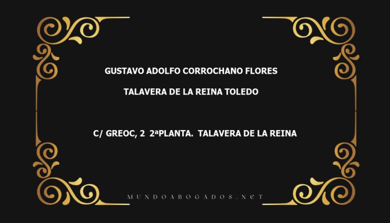 abogado Gustavo Adolfo Corrochano Flores en la localidad de Talavera de la Reina