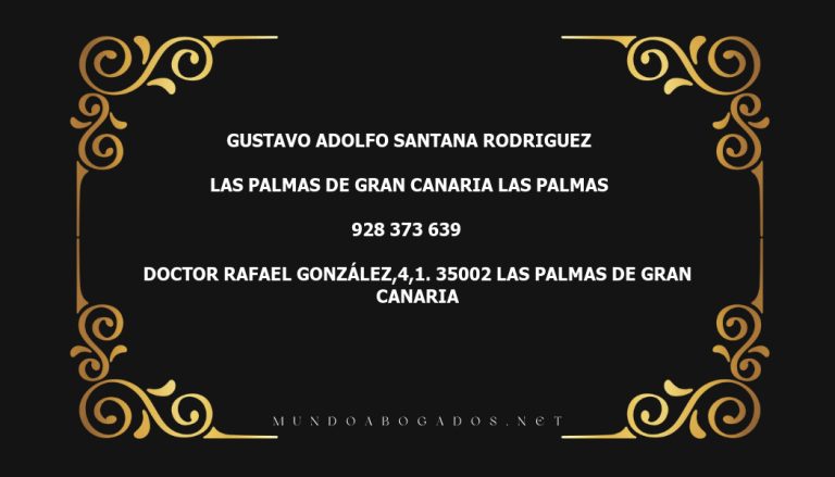 abogado Gustavo Adolfo Santana Rodriguez en la localidad de Las Palmas de Gran Canaria