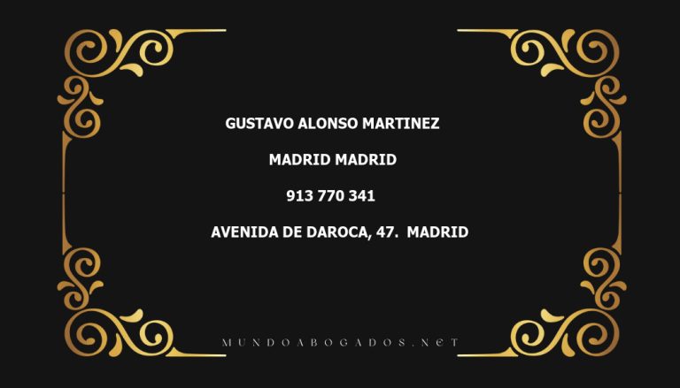 abogado Gustavo Alonso Martinez en la localidad de Madrid