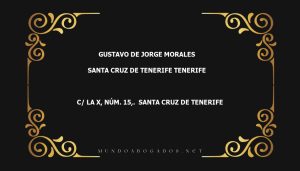 abogado Gustavo De Jorge Morales en la localidad de Santa Cruz de Tenerife