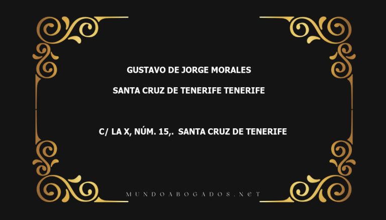 abogado Gustavo De Jorge Morales en la localidad de Santa Cruz de Tenerife