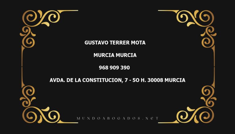 abogado Gustavo Terrer Mota en la localidad de Murcia