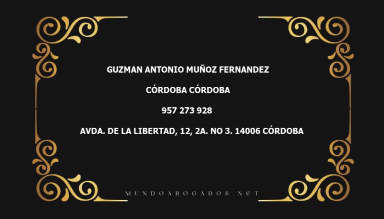 abogado Guzman Antonio Muñoz Fernandez en la localidad de Córdoba