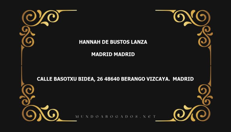 abogado Hannah De Bustos Lanza en la localidad de Madrid