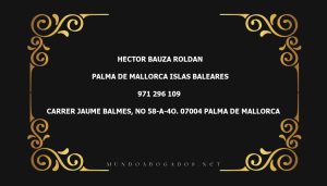 abogado Hector Bauza Roldan en la localidad de Palma de Mallorca