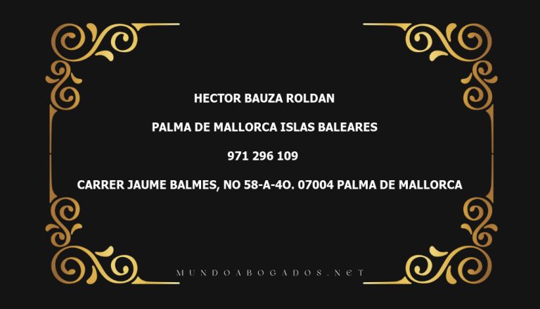 abogado Hector Bauza Roldan en la localidad de Palma de Mallorca