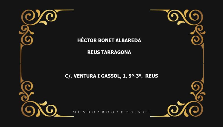 abogado Héctor Bonet Albareda en la localidad de Reus