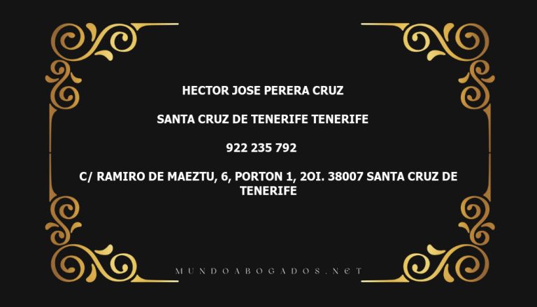 abogado Hector Jose Perera Cruz en la localidad de Santa Cruz de Tenerife