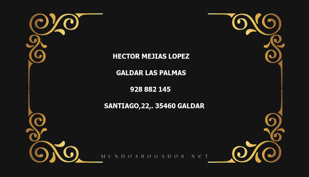 abogado Hector Mejias Lopez en la localidad de Galdar