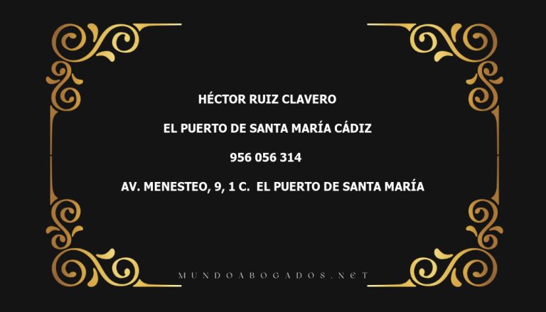 abogado Hector Ruíz Clavero en la localidad de El Puerto de Santa María