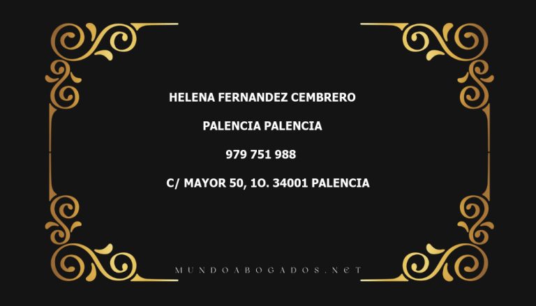 abogado Helena Fernandez Cembrero en la localidad de Palencia