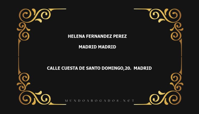 abogado Helena Fernandez Perez en la localidad de Madrid