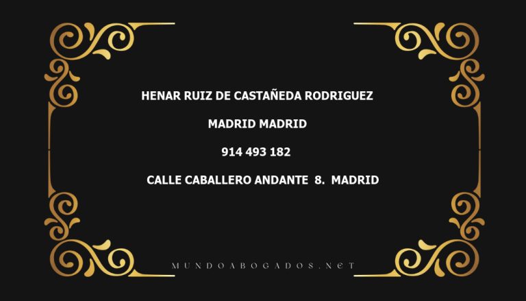 abogado Henar Ruiz De Castañeda Rodriguez en la localidad de Madrid