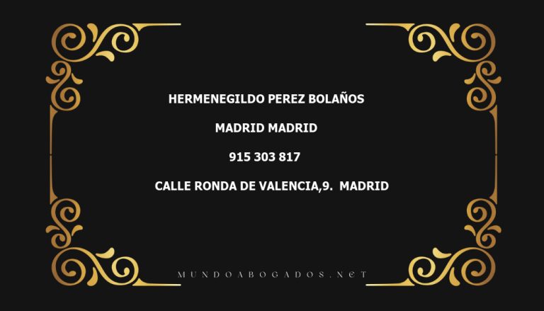 abogado Hermenegildo Perez Bolaños en la localidad de Madrid