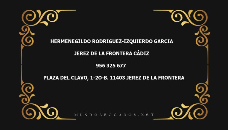 abogado Hermenegildo Rodriguez-Izquierdo Garcia en la localidad de Jerez de la Frontera