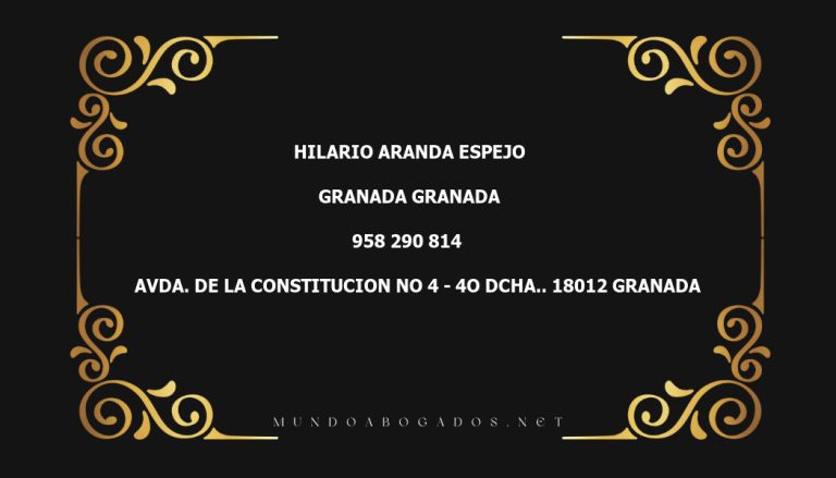 abogado Hilario Aranda Espejo en la localidad de Granada