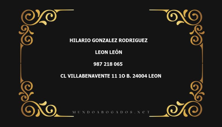 abogado Hilario Gonzalez Rodriguez en la localidad de Leon