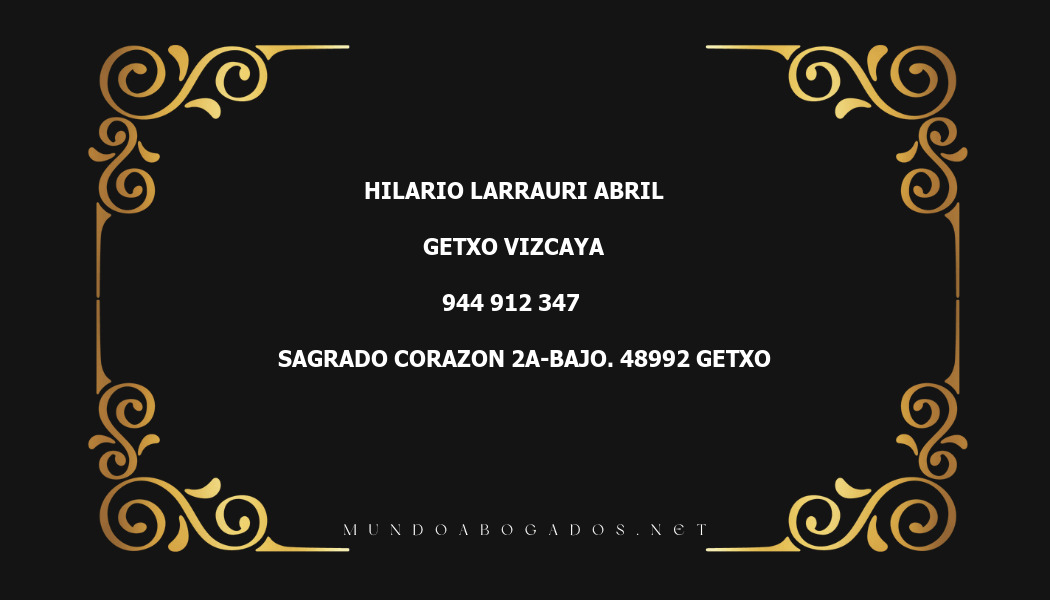 abogado Hilario Larrauri Abril en la localidad de Getxo