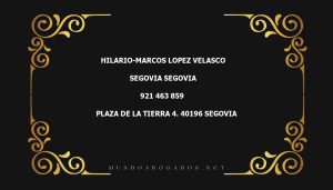 abogado Hilario-Marcos Lopez Velasco en la localidad de Segovia