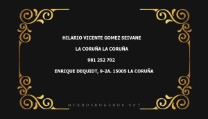 abogado Hilario Vicente Gomez Seivane en la localidad de La Coruña