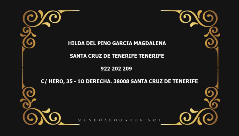 abogado Hilda Del Pino Garcia Magdalena en la localidad de Santa Cruz de Tenerife