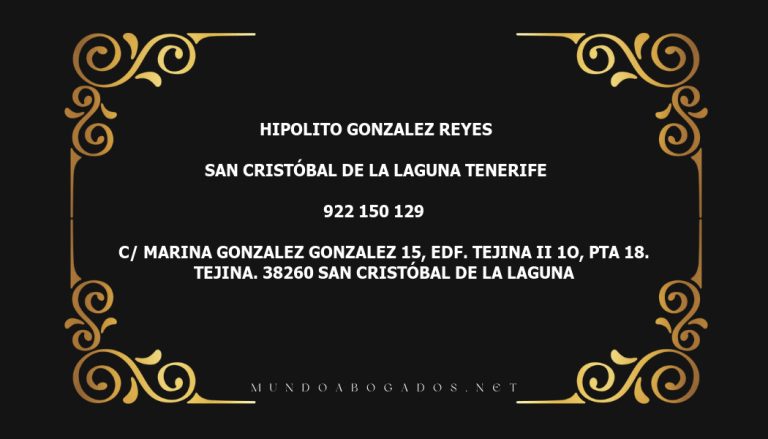 abogado Hipolito Gonzalez Reyes en la localidad de San Cristóbal de La Laguna