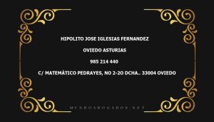 abogado Hipolito Jose Iglesias Fernandez en la localidad de Oviedo