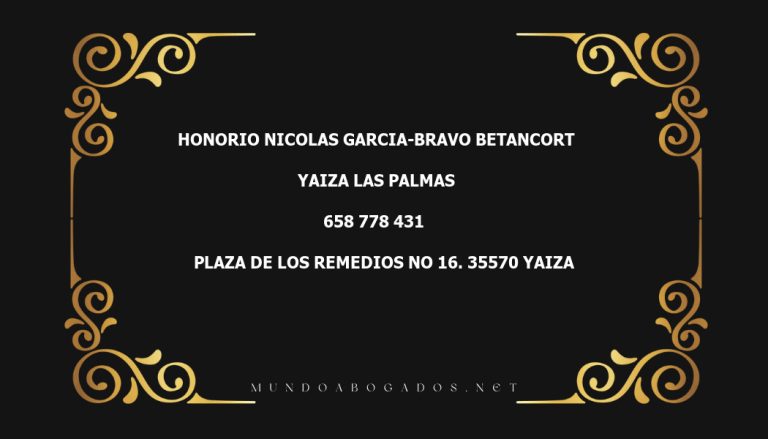 abogado Honorio Nicolas Garcia-Bravo Betancort en la localidad de Yaiza