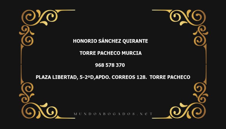 abogado Honorio Sánchez Quirante en la localidad de Torre Pacheco