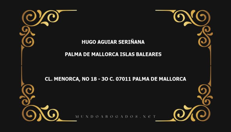 abogado Hugo Aguiar Seriñana en la localidad de Palma de Mallorca