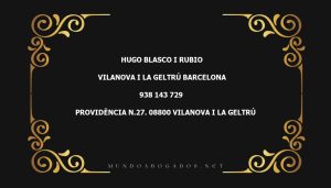 abogado Hugo Blasco I Rubio en la localidad de Vilanova i la Geltrú