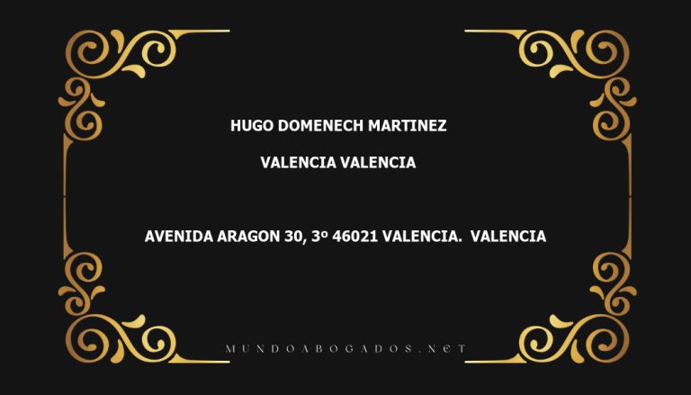 abogado Hugo Domenech Martinez en la localidad de Valencia