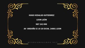 abogado Hugo Hidalgo Gutierrez en la localidad de Leon