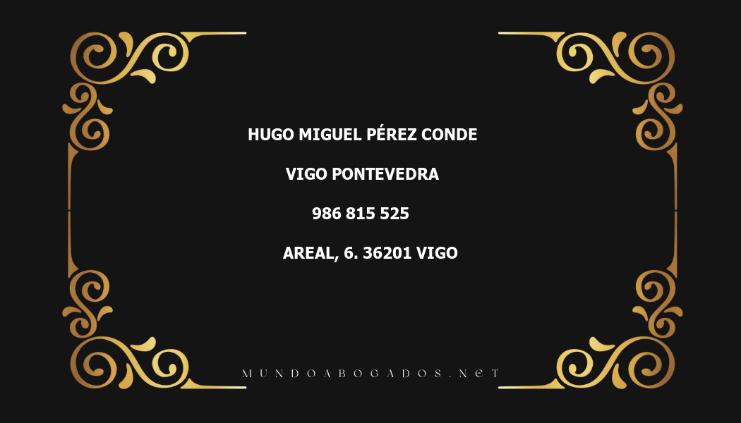 abogado Hugo Miguel Pérez Conde en la localidad de Vigo