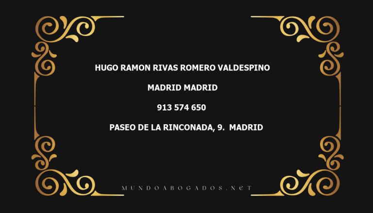 abogado Hugo Ramon Rivas Romero Valdespino en la localidad de Madrid