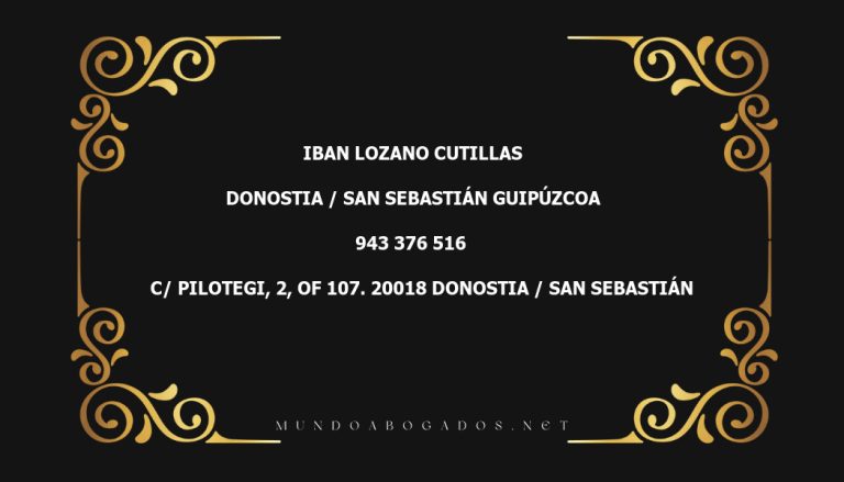 abogado Iban Lozano Cutillas en la localidad de Donostia / San Sebastián