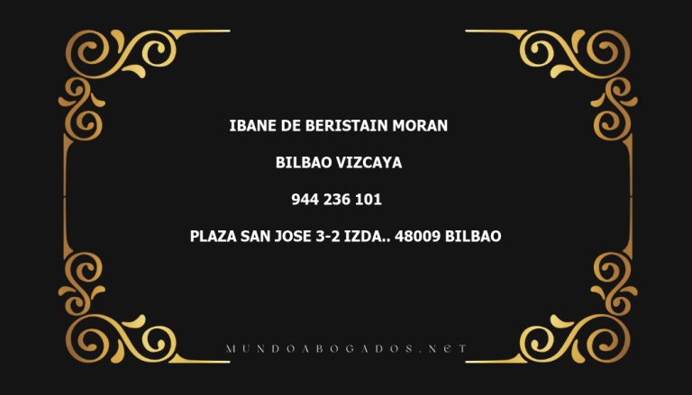 abogado Ibane De Beristain Moran en la localidad de Bilbao