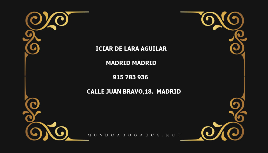 abogado Iciar De Lara Aguilar en la localidad de Madrid