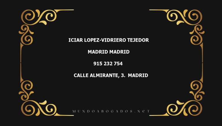 abogado Iciar Lopez-Vidriero Tejedor en la localidad de Madrid