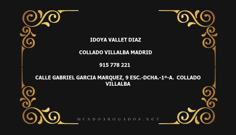 abogado Idoya Vallet Diaz en la localidad de Collado Villalba