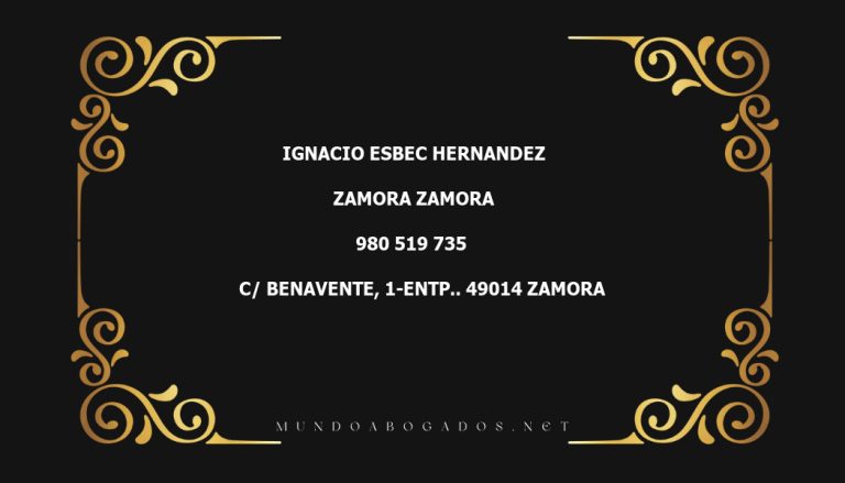 abogado Ignacio Esbec Hernandez en la localidad de Zamora