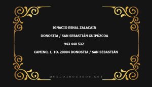 abogado Ignacio Esnal Zalacain en la localidad de Donostia / San Sebastián