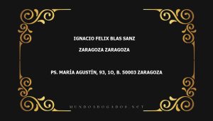 abogado Ignacio Felix Blas Sanz en la localidad de Zaragoza