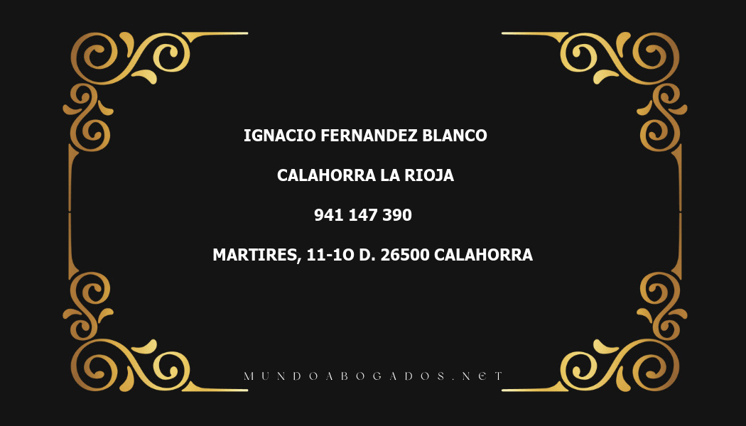 abogado Ignacio Fernandez Blanco en la localidad de Calahorra