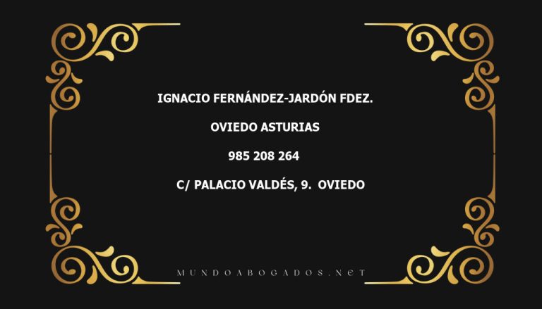 abogado Ignacio Fernández-Jardón Fdez. en la localidad de Oviedo