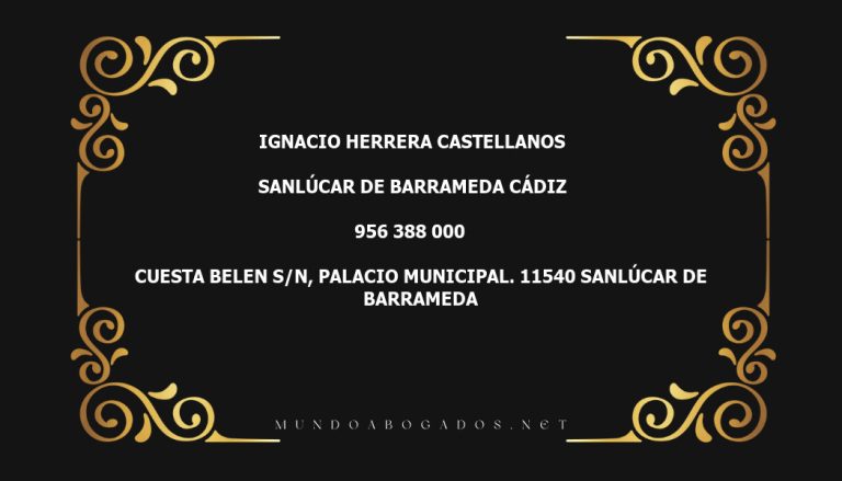 abogado Ignacio Herrera Castellanos en la localidad de Sanlúcar de Barrameda