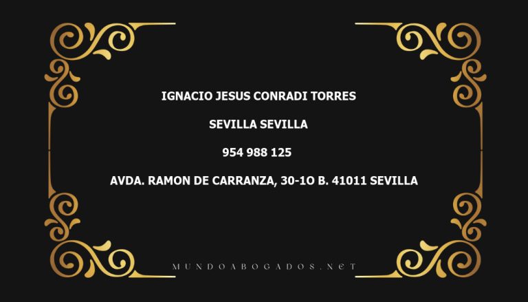 abogado Ignacio Jesus Conradi Torres en la localidad de Sevilla