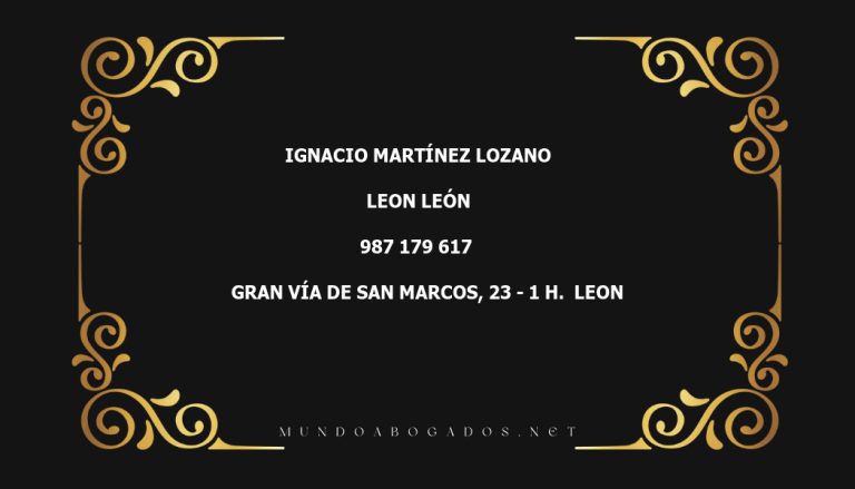 abogado Ignacio Martínez Lozano en la localidad de Leon