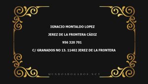 abogado Ignacio Montaldo Lopez en la localidad de Jerez de la Frontera