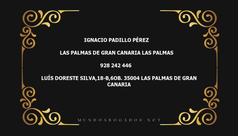 abogado Ignacio Padillo Pérez en la localidad de Las Palmas de Gran Canaria